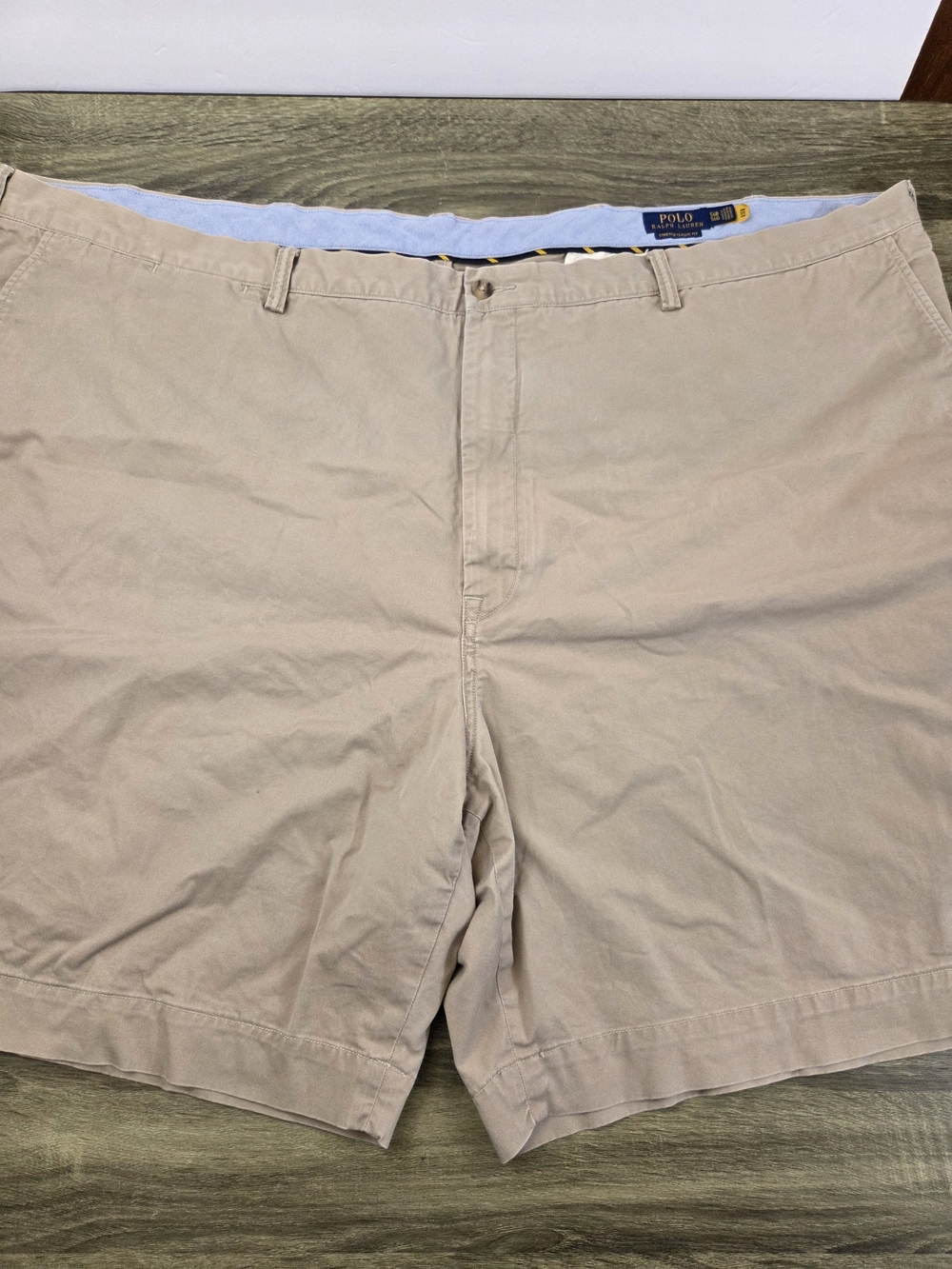 Polo Ralph Lauren Chino Shorts Men's 56 Big Beige Stretch Flat Front Preppy Pony